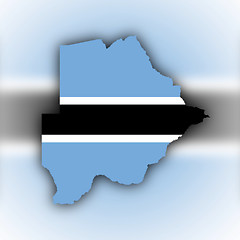 Image showing Country shape outlined and filled with the flag of Botswana