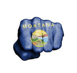 Image showing United states, fist with the flag Montana