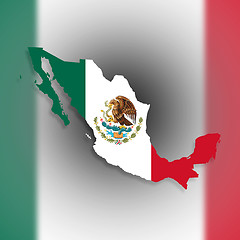 Image showing Map of Mexico filled with flag