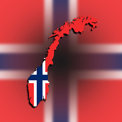 Image showing Norway map with the flag inside