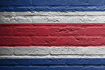 Image showing Brick wall with a painting of a flag, Thailand