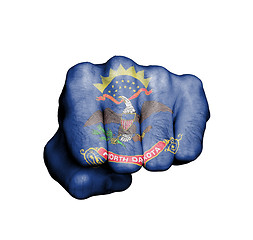 Image showing United states, fist with the flag of North Dakota