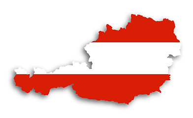 Image showing Map of Austria filled with flag