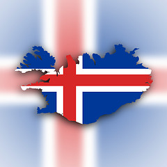 Image showing Country shape outlined and filled with the flag