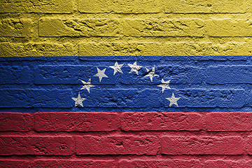 Image showing Brick wall with a painting of a flag, Venezuela