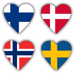 Image showing Flags in the shape of a heart, coutries