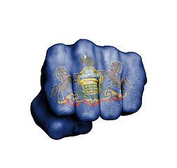 Image showing United states, fist with the flag of Pennsylvania