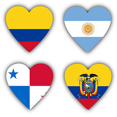 Image showing Flags in the shape of a heart, coutries