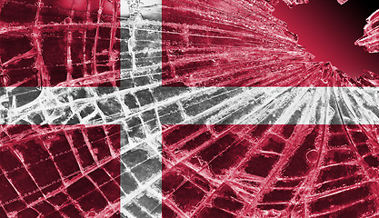 Image showing Broken ice or glass with a flag pattern, Denmark