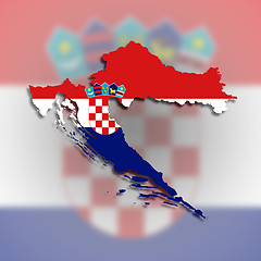 Image showing Map of Croatia filled with flag