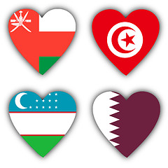 Image showing Flags in the shape of a heart, coutries