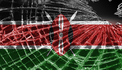 Image showing Broken ice or glass with a flag pattern, Kenya