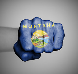 Image showing United states, fist with the flag Montana