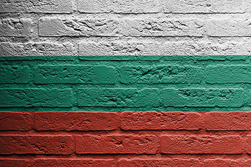 Image showing Brick wall with a painting of a flag, Bulgaria