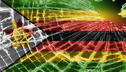 Image showing Broken ice or glass with a flag pattern, Zimbabwe 