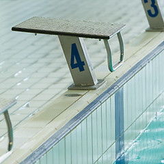 Image showing Swim race starting block