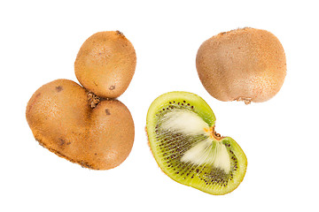 Image showing Fresh kiwis with funny deformations