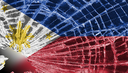 Image showing Broken glass or ice with a flag, The Phillippines