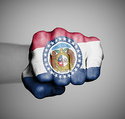 Image showing United states, fist with the flag of a state