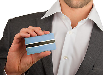 Image showing Businessman is holding a business card, Botswana