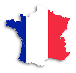Image showing Map of the French Republic with national flag