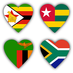 Image showing Flags in the shape of a heart, coutries