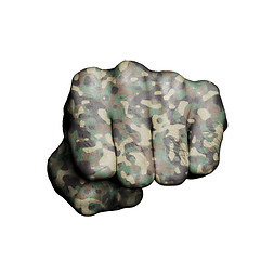 Image showing Front view of a punching fist