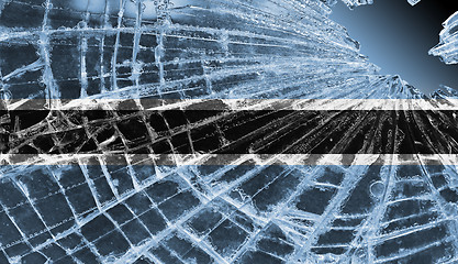 Image showing Broken glass or ice with a flag, Botswana