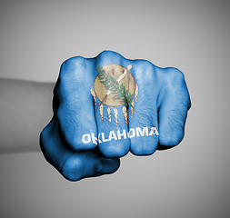 Image showing United states, fist with the flag of Oklahoma