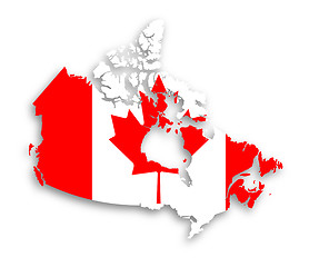 Image showing Canada map with the flag inside