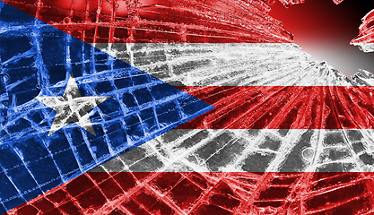 Image showing Broken ice or glass with a flag pattern, Puerto Rico