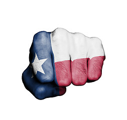 Image showing United states, fist with the flag of Texas