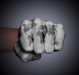 Image showing Front view of a punching hand