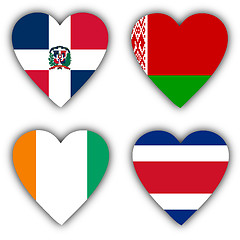 Image showing Flags in the shape of a heart, coutries