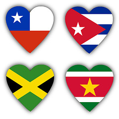 Image showing Flags in the shape of a heart, coutries