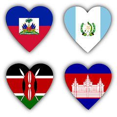 Image showing Flags in the shape of a heart, coutries