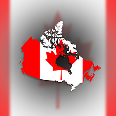 Image showing Canada map with the flag inside