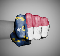 Image showing United states, fist with the flag of North Carolina