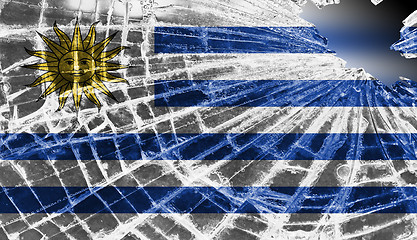 Image showing Broken ice or glass with a flag pattern, Uruguay