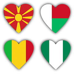 Image showing Flags in the shape of a heart, coutries