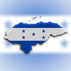 Image showing Country shape outlined and filled with the flag