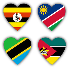 Image showing Flags in the shape of a heart, coutries