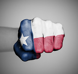 Image showing United states, fist with the flag of Texas