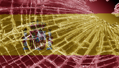 Image showing Broken ice or glass with a flag pattern, Spain