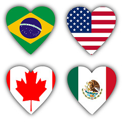 Image showing Flags in the shape of a heart, coutries