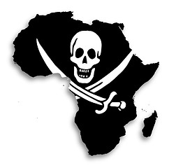 Image showing Map of Africa filled with a pirate flag