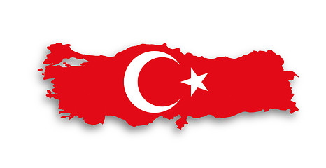 Image showing Turkey map with the flag inside