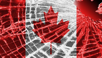 Image showing Broken ice or glass with a flag pattern, Canada
