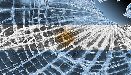 Image showing Broken ice or glass with a flag pattern, Argentina