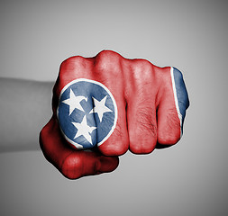 Image showing United states, fist with the flag of Tennessee